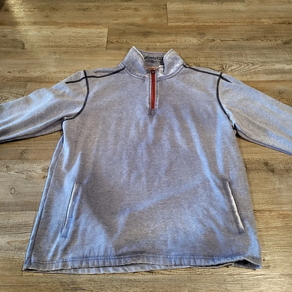 Margaritaville Casual Quarter Zip Pullover Lightweight Sweatshirt Mens Medium